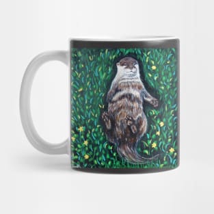 Relaxed River Otter Painting Mug